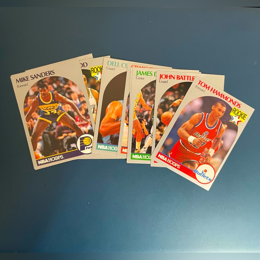 Lot of 11 1990 NBA Hoops Cards Rookies, Inserts, Hall of Famers, and more​